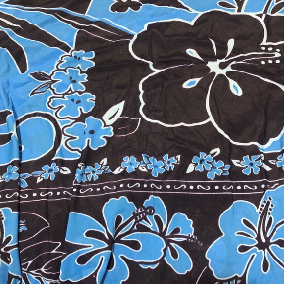 Christina blue floral design swim coverup sarong One Size - Picture 2 of 2